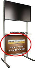Monitor-Stand mit großer Werbeplatte
